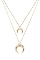 Forever21 Layered Curved Pendant Necklace