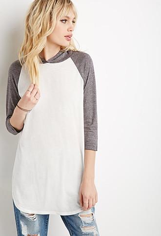 Forever21 Hooded Baseball Tee