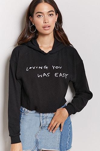 Forever21 Loving You Was Easy Graphic Hoodie