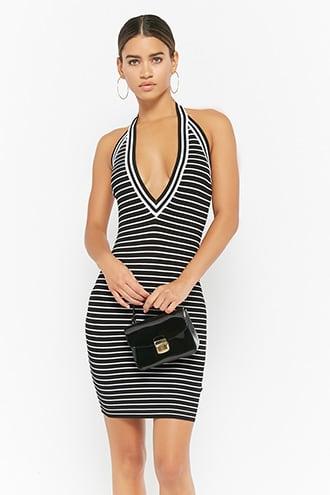 Forever21 Striped Halter Bodycon Dress