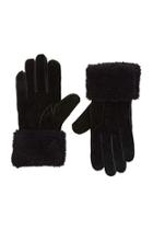 Forever21 Black Textured Leather Gloves