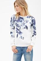 Forever21 Contemporary Floral-printed Scuba Knit Pullover