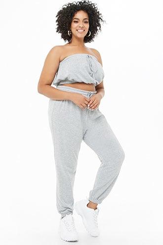Forever21 Plus Size Tube Top & Sweatpants Set