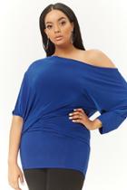 Forever21 Plus Size Sheeny Off-the-shoulder Dolman Mini Dress
