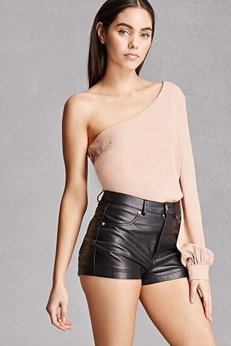 Forever21 One-shoulder Woven Top
