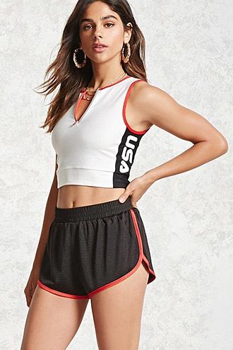 Forever21 Perforated Dolphin Hem Shorts