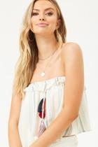 Forever21 Surf Gypsy Striped Strapless Top