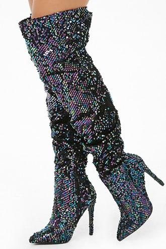 Forever21 Privileged Sequin Over-the-knee Boots