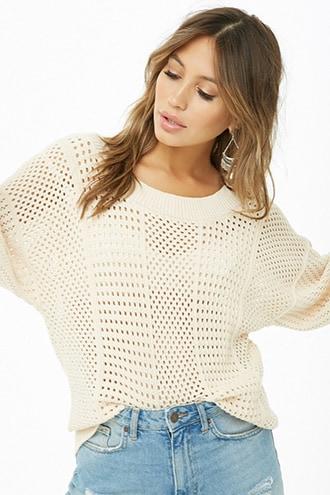 Forever21 Open-knit Boat Neck Sweater