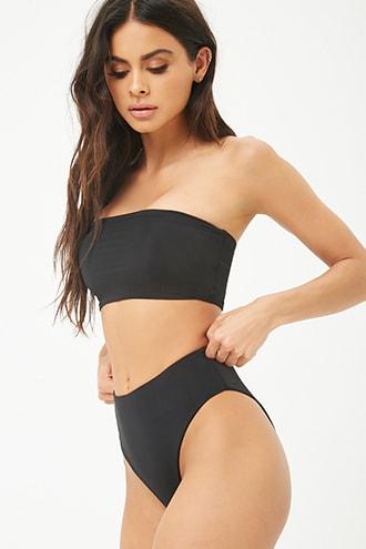 Forever21 Bandeau Bikini Top & Bottoms Set