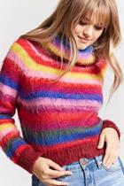Forever21 Brushed Knit Rainbow Stripe Sweater