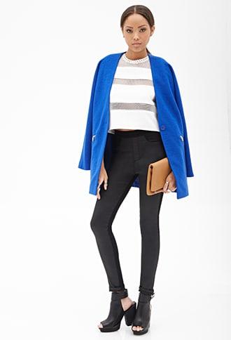 Forever21 High-waist - Coated Panel Skinny Jeans
