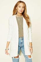 Forever21 Women's  Cable Knit Longline Cardigan