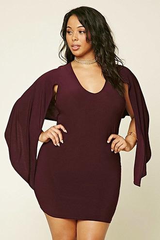 Forever21 Plus Women's  Plus Size Cape Mini Dress