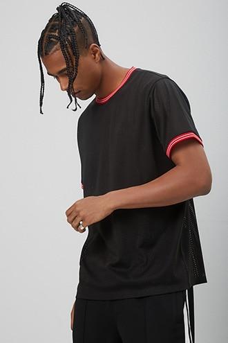 Forever21 Jersey Mesh Ringer Tee