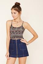 Forever21 Women's  Paisley Print Cropped Cami