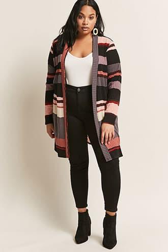 Forever21 Plus Size Stripe Cardigan