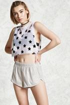 Forever21 Metallic Curved Hem Shorts