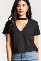 Forever21 Plunging Cutout Neck Tee