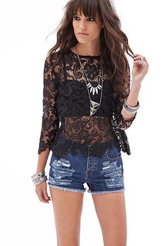 Forever21 Blue Jeans Babe Distressed Shorts Dark Denim 24