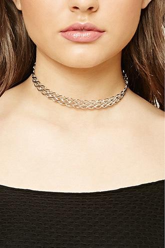 Forever21 Silver Cutout Spiral Choker