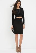 Forever21 Women's  Ribbed Knit Pencil Skirt (black)