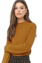 Forever21 Ribbed Pointelle-trim Sweater
