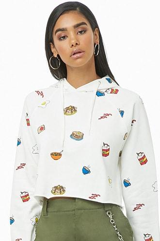 Forever21 Breakfast Graphic Hoodie