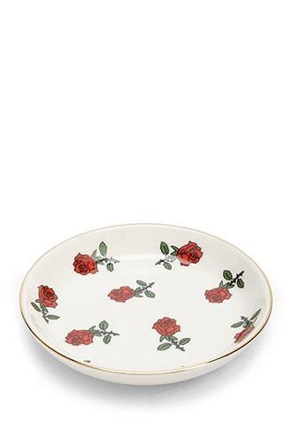 Forever21 Ceramic Rose Graphic Jewelry Dish