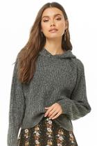 Forever21 Hooded Ribbed Pullover Sweater