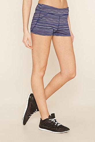 Forever21 Women's  Black & Navy Active Stretch-knit Shorts