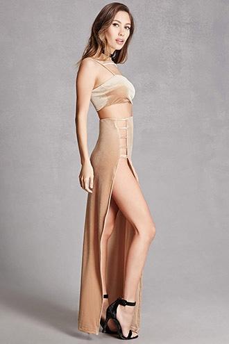 Forever21 Velvet Cami And Skirt Set