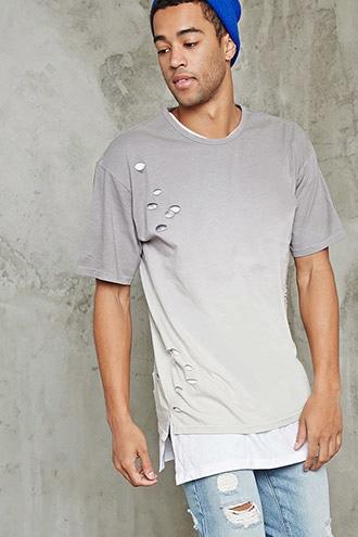 Forever21 Distressed Dip Dye Tee