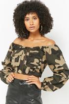 Forever21 Camo Print Cropped Jacket