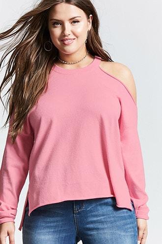 Forever21 Plus Size Open-shoulder Sweater