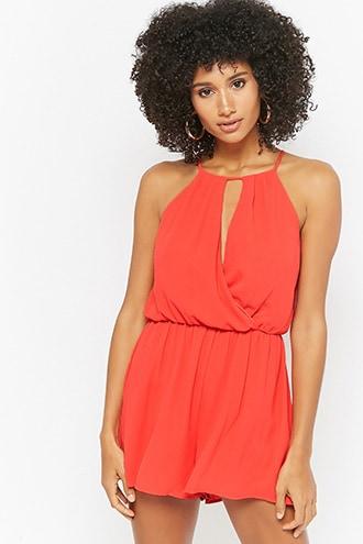 Forever21 Woven V-cutout Romper