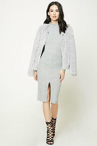 Forever21 Brushed Slit-front Skirt