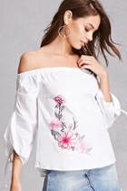 Forever21 Embroidered Floral Cluster Top