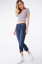 Forever21 Seamed Shark-bite Ankle Jeans