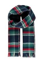 Forever21 Plaid And Houndstooth Scarf (navy/green)