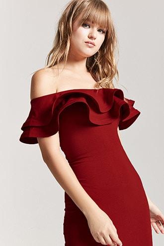 Forever21 Structured Flounce Bodycon Dress