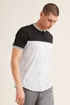 Forever21 Colorblock Stripe Henley Tee