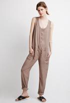 Forever21 Contemporary Sleeveless Snap-button Jumpsuit