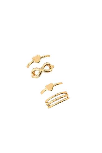 Forever21 Infinity Heart Midi Ring Set
