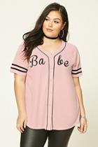 Forever21 Plus Women's  Plus Size Babe Baseball Tee