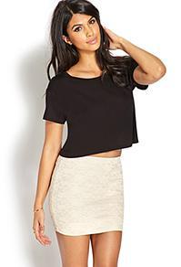 Forever21 Paneled Lace Mini Skirt