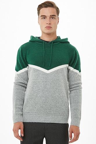 Forever21 Chevron Hooded Sweater