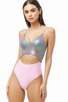 Forever21 South Beach London Metallic Cutout One-piece Swimsuit