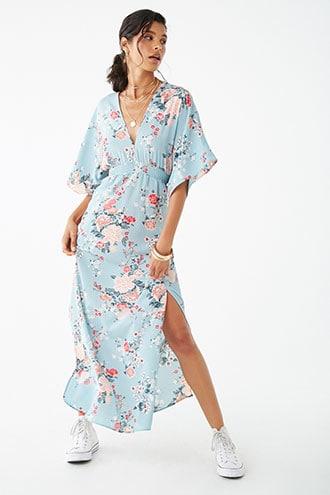 Forever21 Crepe Floral Print Maxi Dress