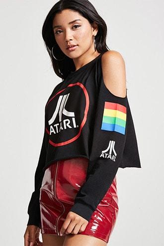Forever21 Atari Open-shoulder Tee